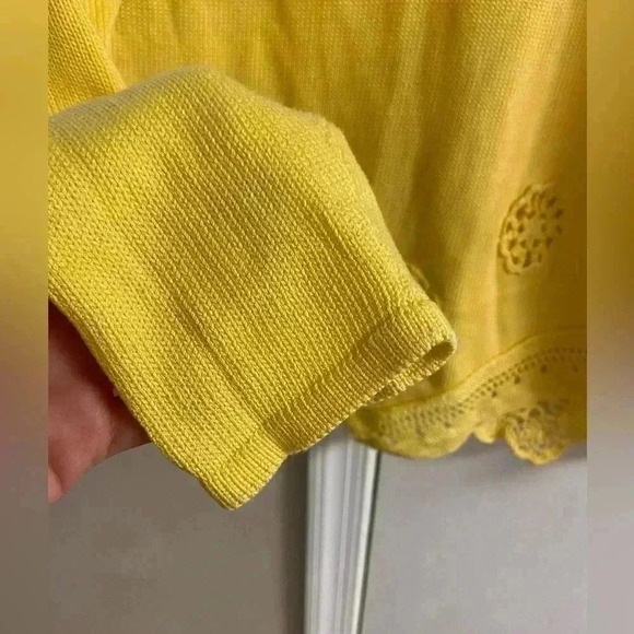 Deirdre McGuire sweater pullover yellow 100%‎ pima cotton Large - Picture 4 of 8